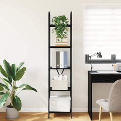 vidaXL Bookshelf 5-Tier 40 x 30 x 183 cm Engineered wood Black Oak 4