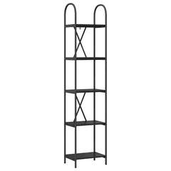 vidaXL Bookshelf 5-Tier 40 x 30 x 183 cm Engineered wood Black Oak 2