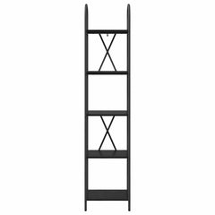 vidaXL Bookshelf 5-Tier 40 x 30 x 183 cm Engineered wood Black Oak 5
