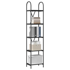 vidaXL Bookshelf 5-Tier 40 x 30 x 183 cm Engineered wood Black Oak 3