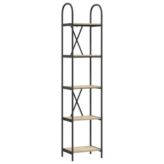 vidaXL Bookshelf 5-Tier 40 x 30 x 183 cm Engineered wood Sonoma Oak 2
