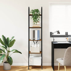 vidaXL Bookshelf 5-Tier 40 x 30 x 183 cm Engineered wood Smoked Oak 4