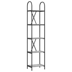 vidaXL Bookshelf 5-Tier 40 x 30 x 183 cm Engineered wood Grey Sonoma 2