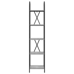 vidaXL Bookshelf 5-Tier 40 x 30 x 183 cm Engineered wood Grey Sonoma 5