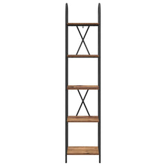 vidaXL Bookshelf 5-Tier 40 x 30 x 183 cm Engineered wood Old Wood 5