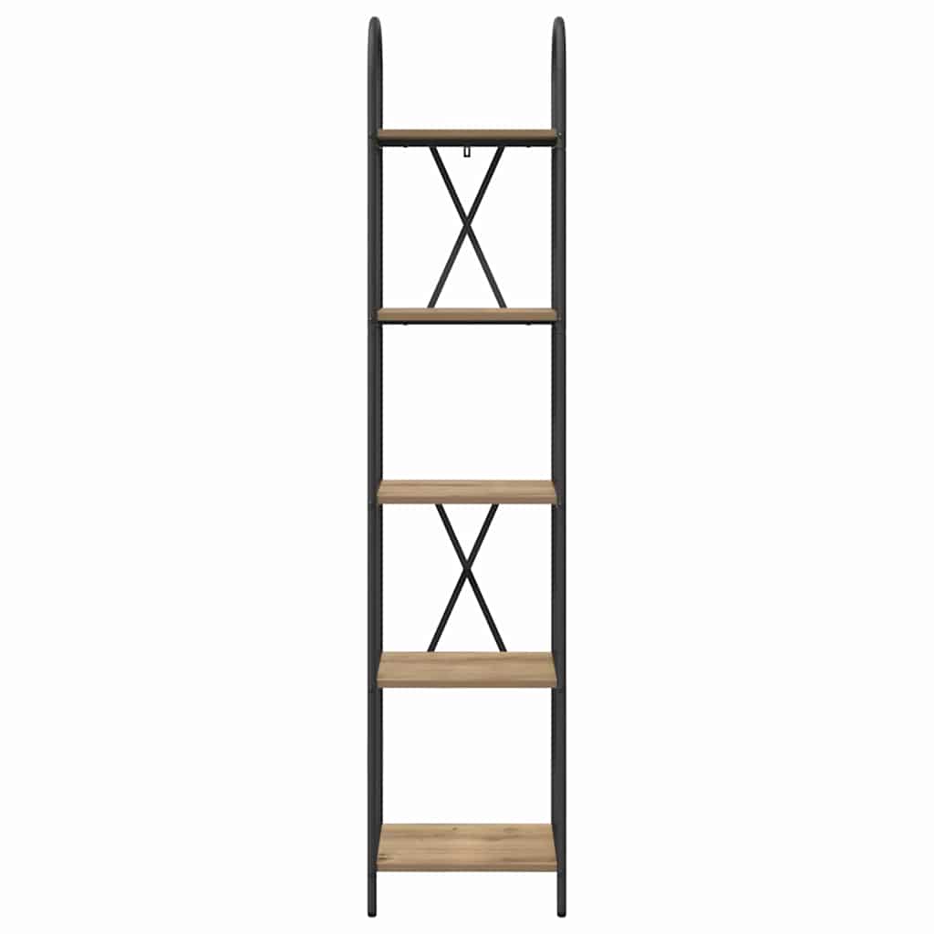 vidaXL Bookshelf 5-Tier 40 x 30 x 183 cm Engineered wood Artisan Oak 5