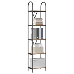vidaXL Bookshelf 5-Tier 40 x 30 x 183 cm Engineered wood Artisan Oak 3
