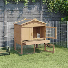 vidaXL Chicken Coop Brown 75 x 60 x 89 cm Solid Pine Wood 3