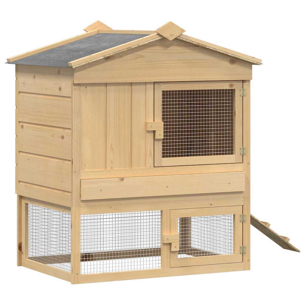 vidaXL Chicken Coop Brown 75 x 60 x 89 cm Solid Pine Wood 2