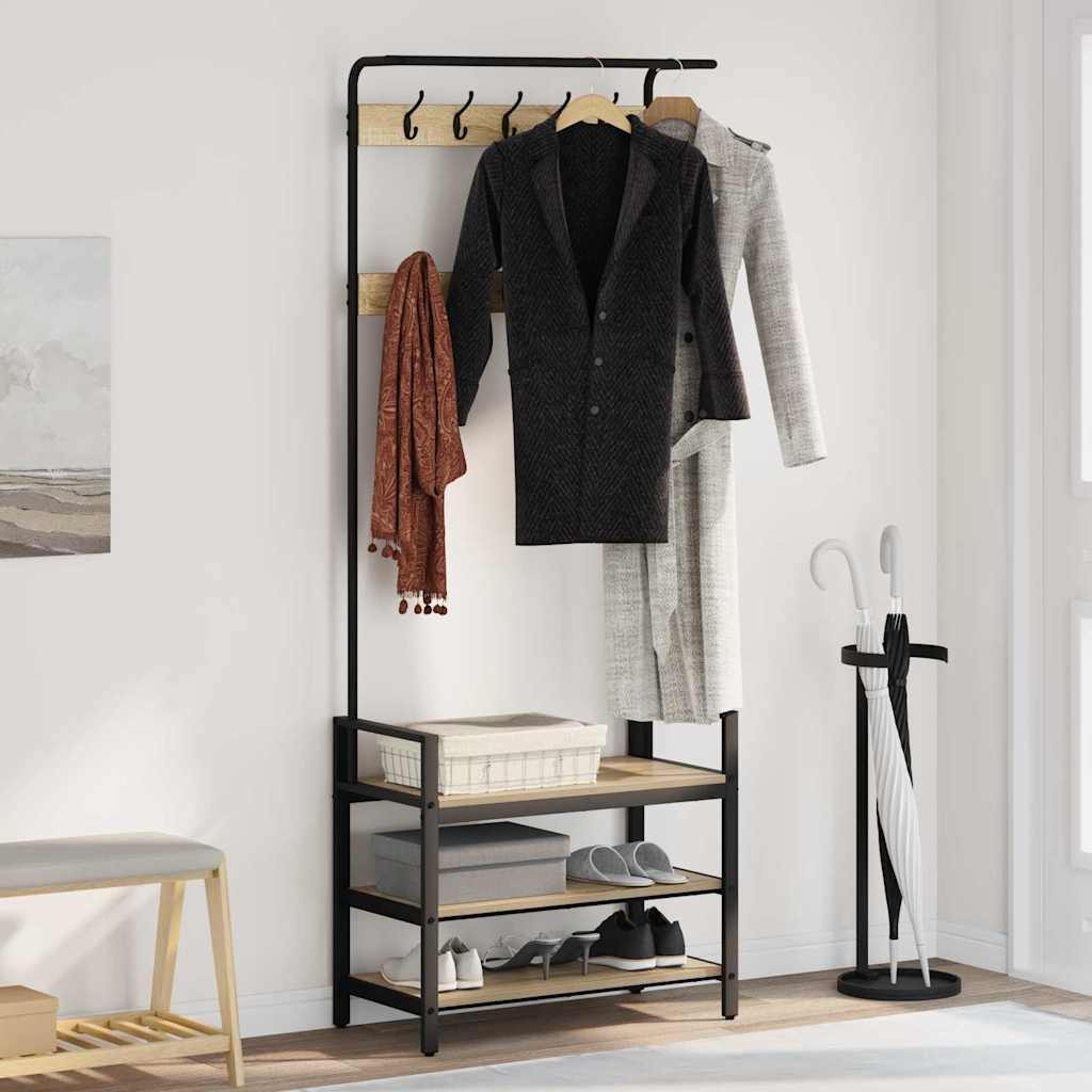 vidaXL Coat Rack Sonoma Oak 75 x 34 x 184 cm Engineered wood 1
