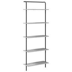 vidaXL Bookshelf 5-Tier 60 x 24 x 168 cm Engineered wood Grey Sonoma 2