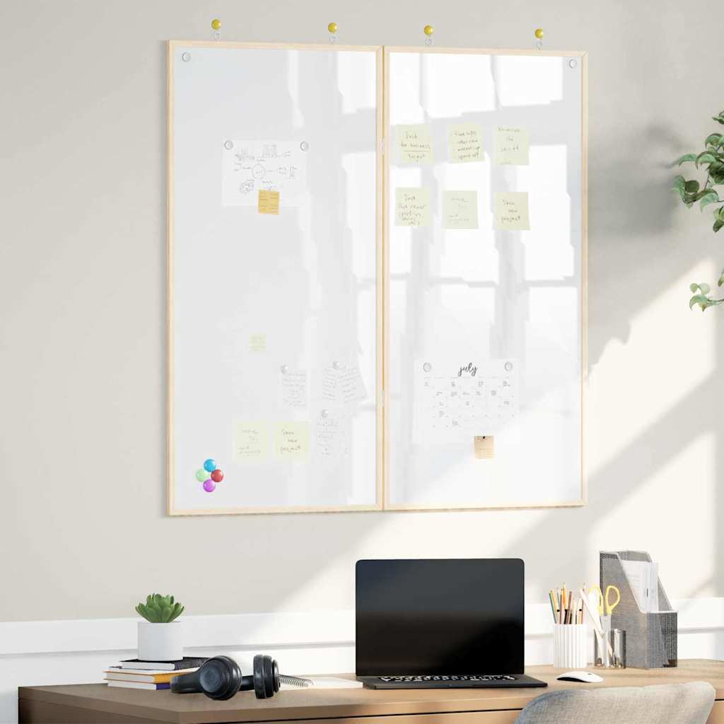 vidaXL Bulletin Board 100 x 100 x 1.4 cm Solid pine wood White 1