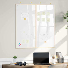vidaXL Bulletin Board 100 x 100 x 1.4 cm Solid pine wood White 1