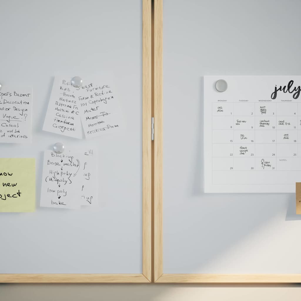 vidaXL Bulletin Board 100 x 100 x 1.4 cm Solid pine wood White 3