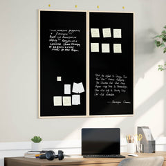 vidaXL Bulletin Board Folding Black 100 x 100 x 1.4 cm Solid pine wood 1