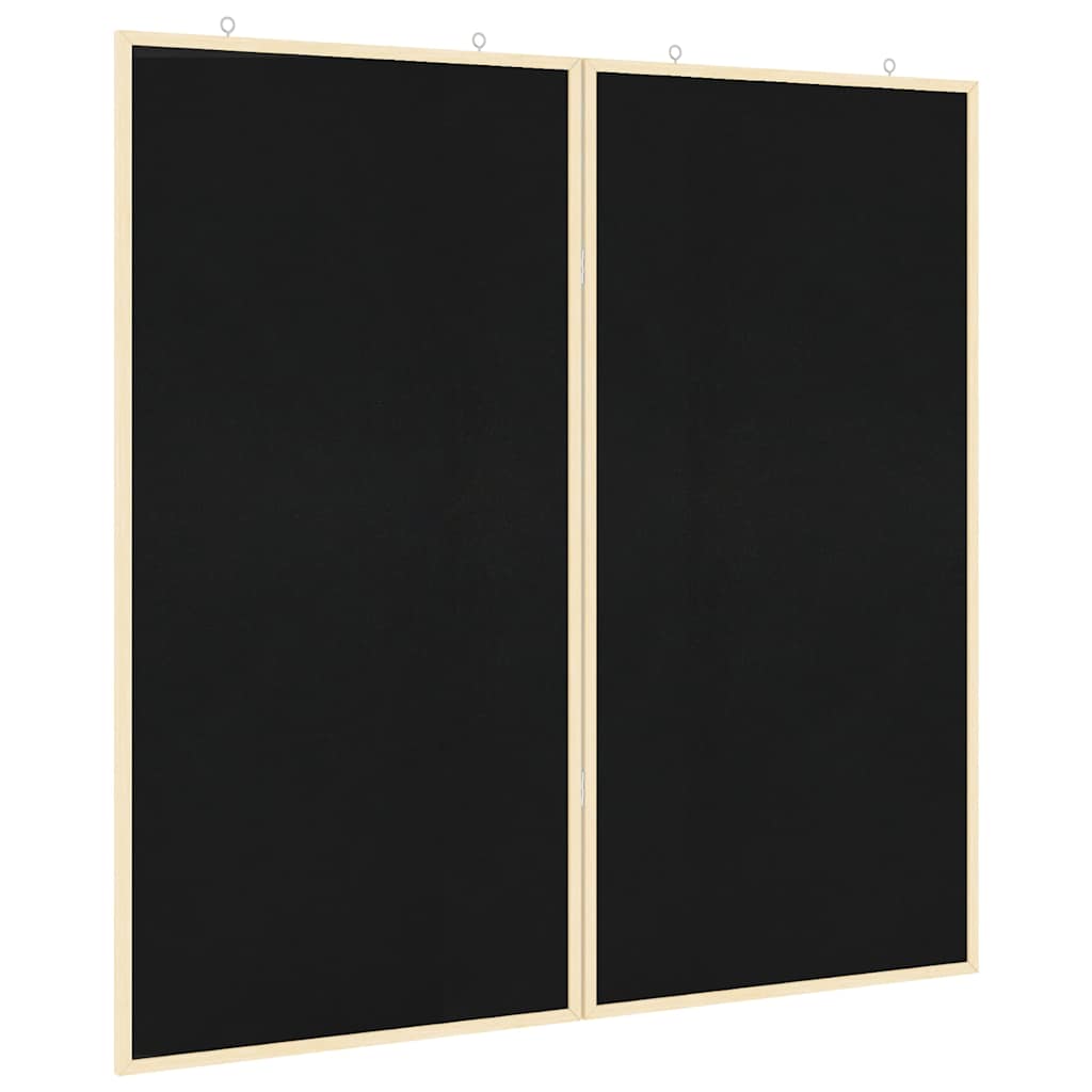 vidaXL Bulletin Board Folding Black 100 x 100 x 1.4 cm Solid pine wood 2