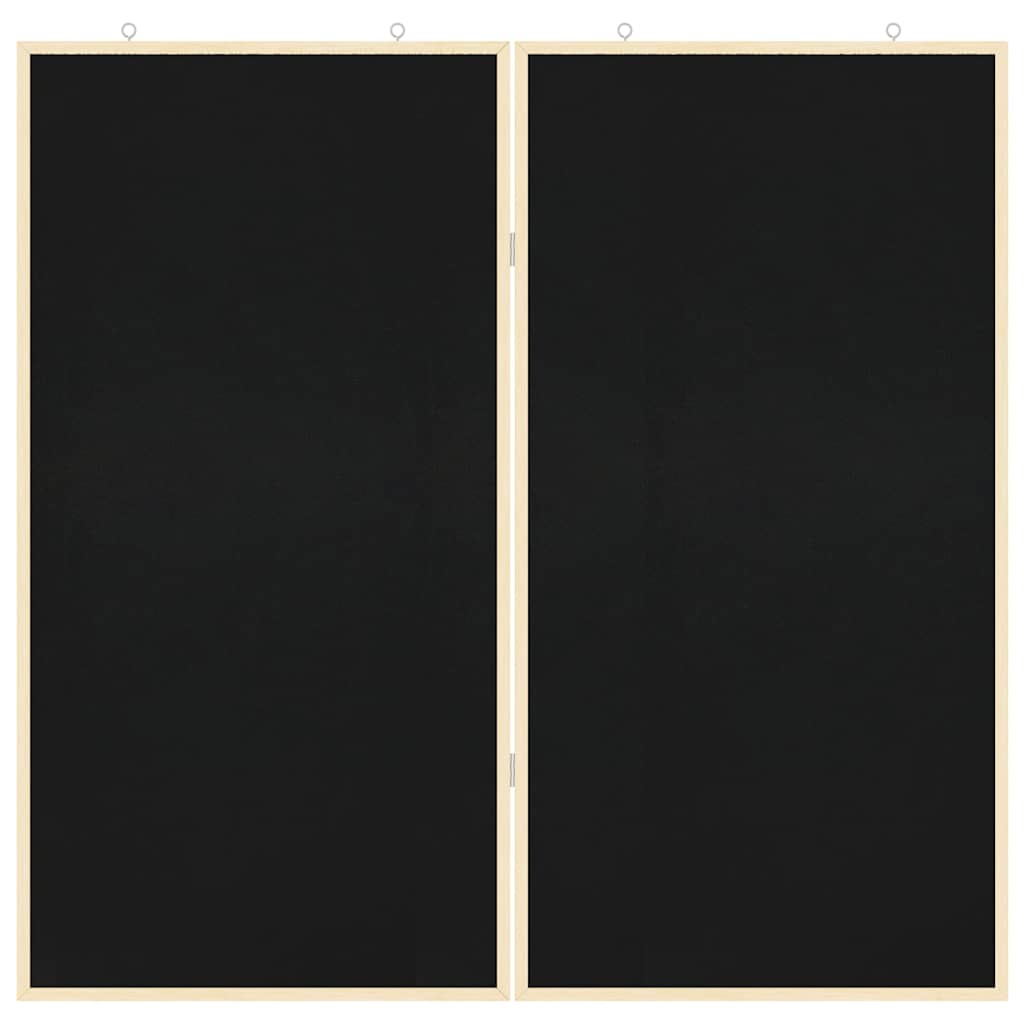 vidaXL Bulletin Board Folding Black 100 x 100 x 1.4 cm Solid pine wood 4