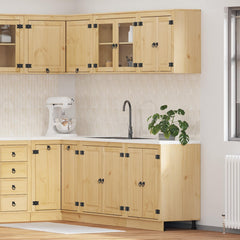 vidaXL Cabinet with Shelf SKI 4 pcs Honey Brown Solid Pine Wood 1