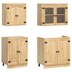 vidaXL Cabinet with Shelf SKI 4 pcs Honey Brown Solid Pine Wood 6