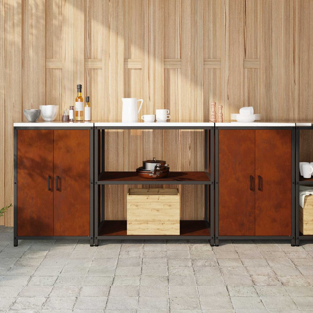 Kitchen Storage Set HATTEM 3 pcs Weathering steel 210 x 50 x 92 cm