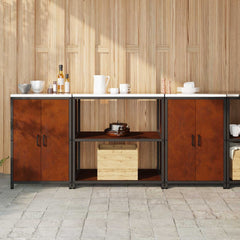 Kitchen Storage Set HATTEM 3 pcs Weathering steel 210 x 50 x 92 cm