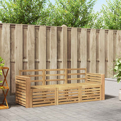 Outdoor Sofa Set 3 pcs 3-Seaters Solid Acacia Wood White Wide flat