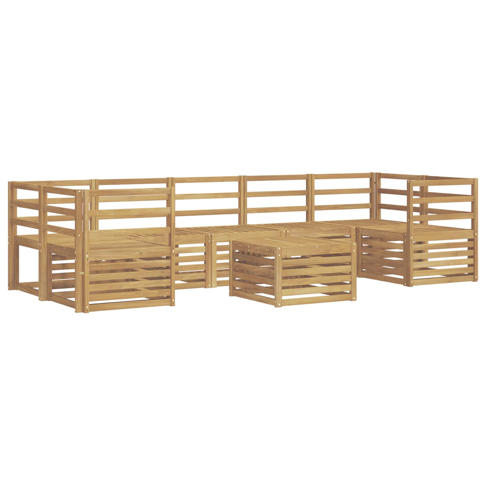 vidaXL Outdoor Sofa Set 8 pcs White Solid Acacia Wood 2
