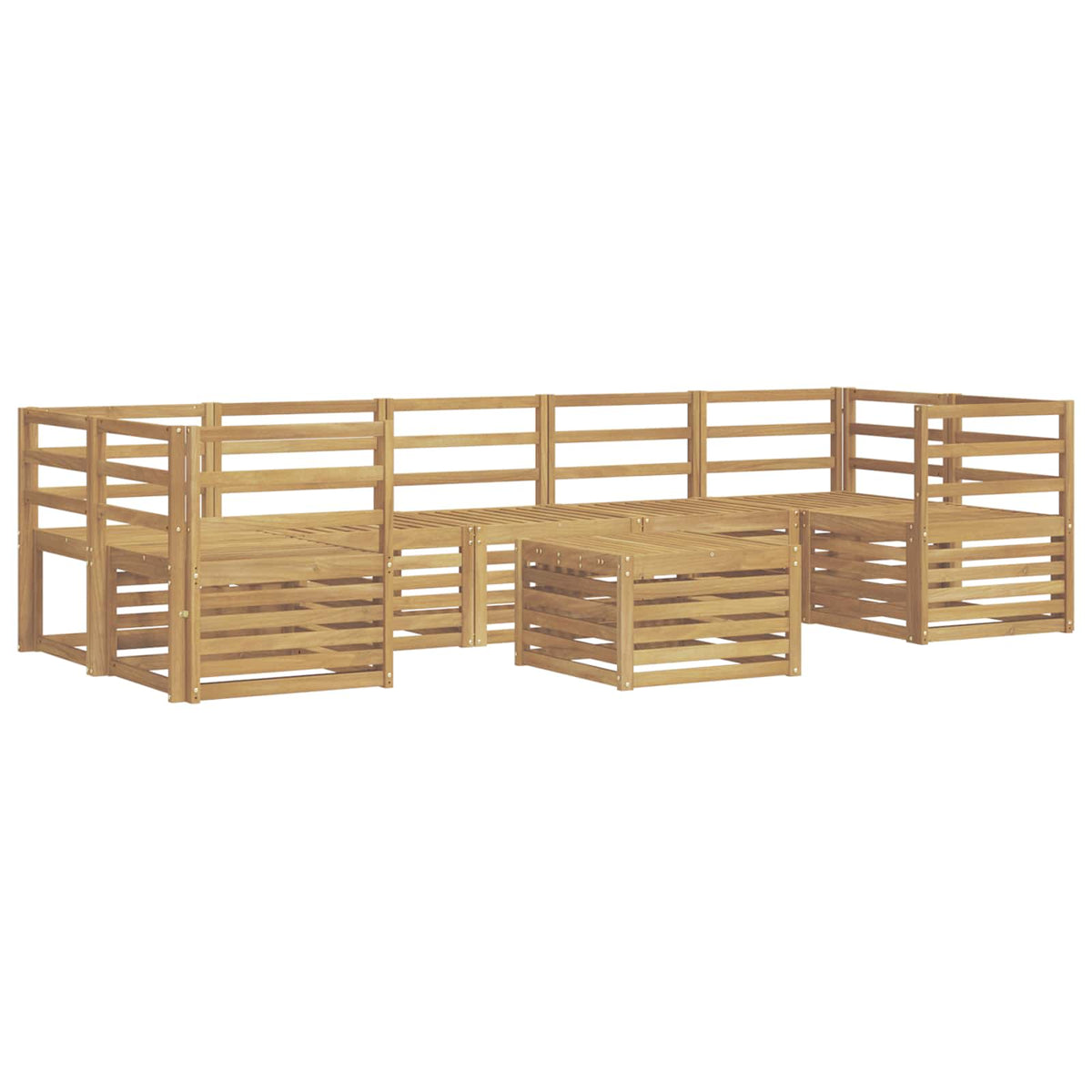 vidaXL Outdoor Sofa Set 8 pcs White Solid Acacia Wood 2
