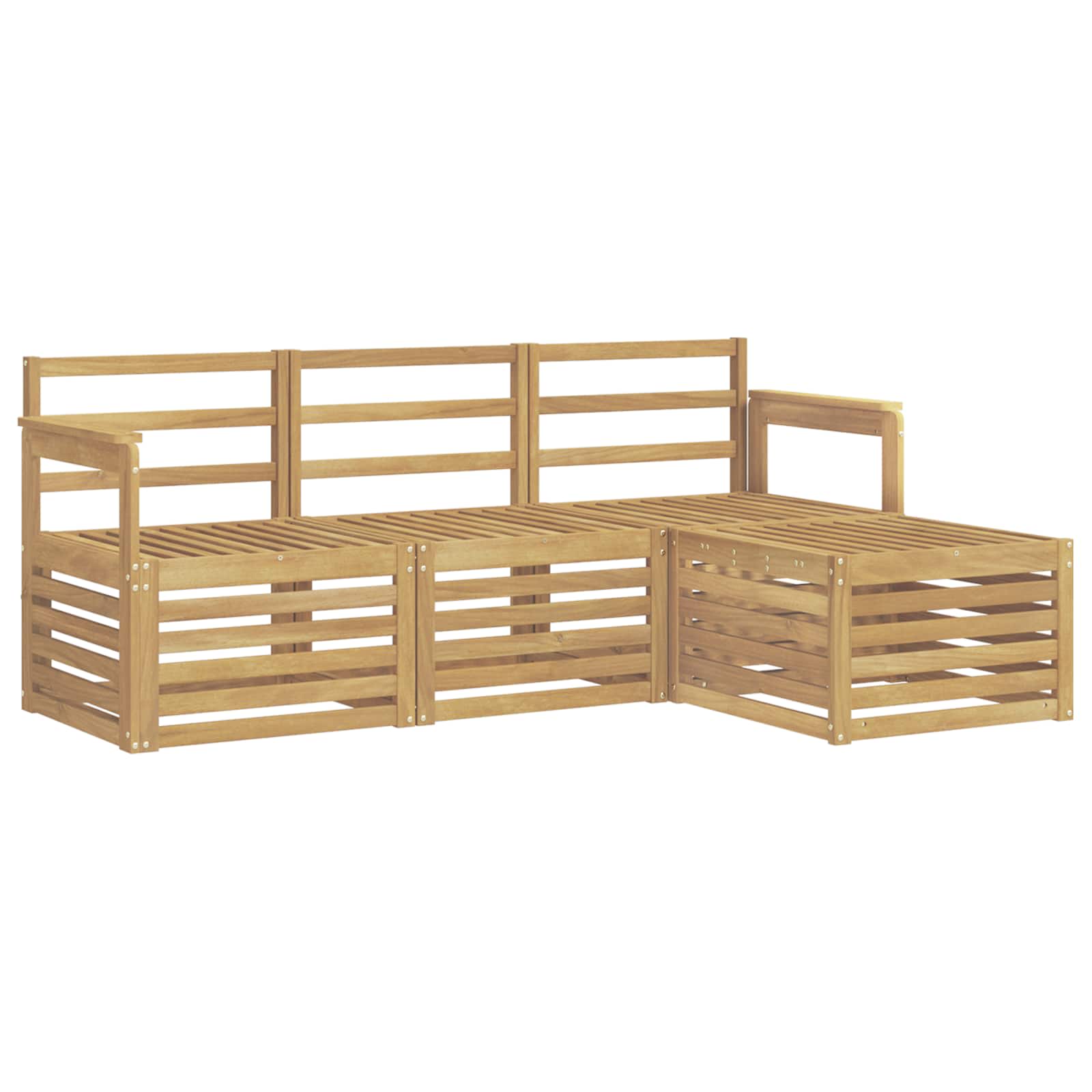 vidaXL Outdoor Sofa Set 4 pcs White 189.5 x 122.5 x 73 cm 2