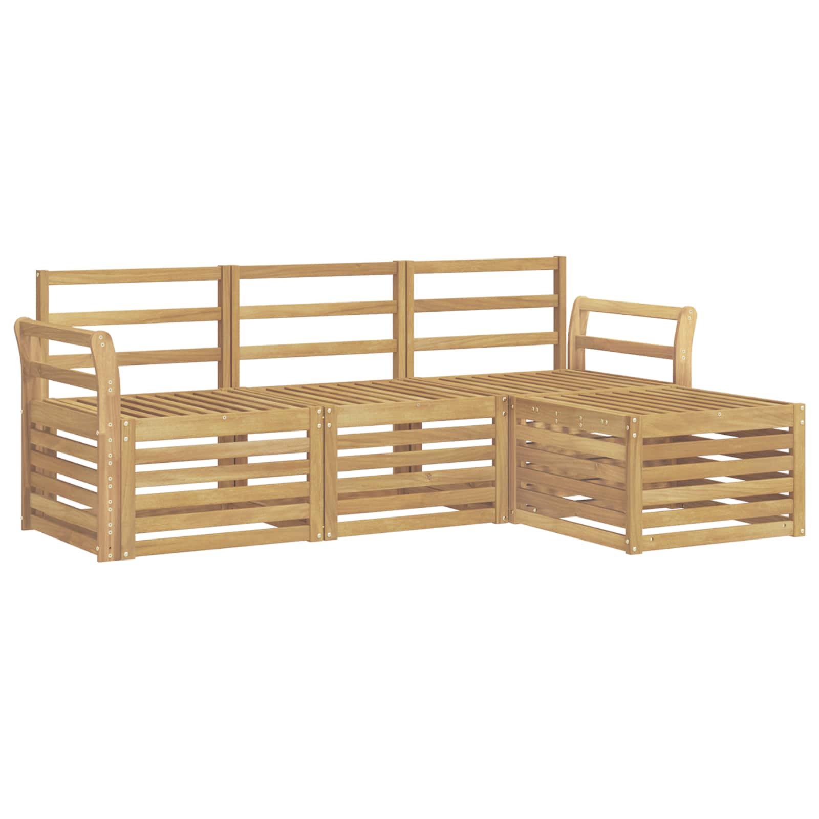 vidaXL Outdoor Sofa Set 4 pcs White 193.5 x 122.5 x 73 cm 2