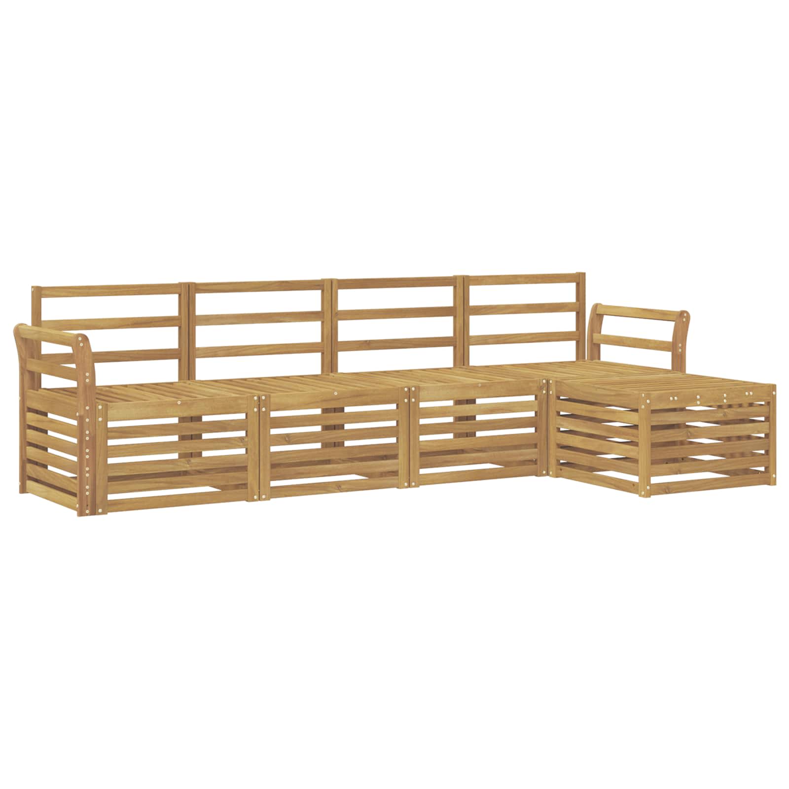 vidaXL Outdoor Sofa Set 5 pcs White 253 x 122.5 x 73 cm 2