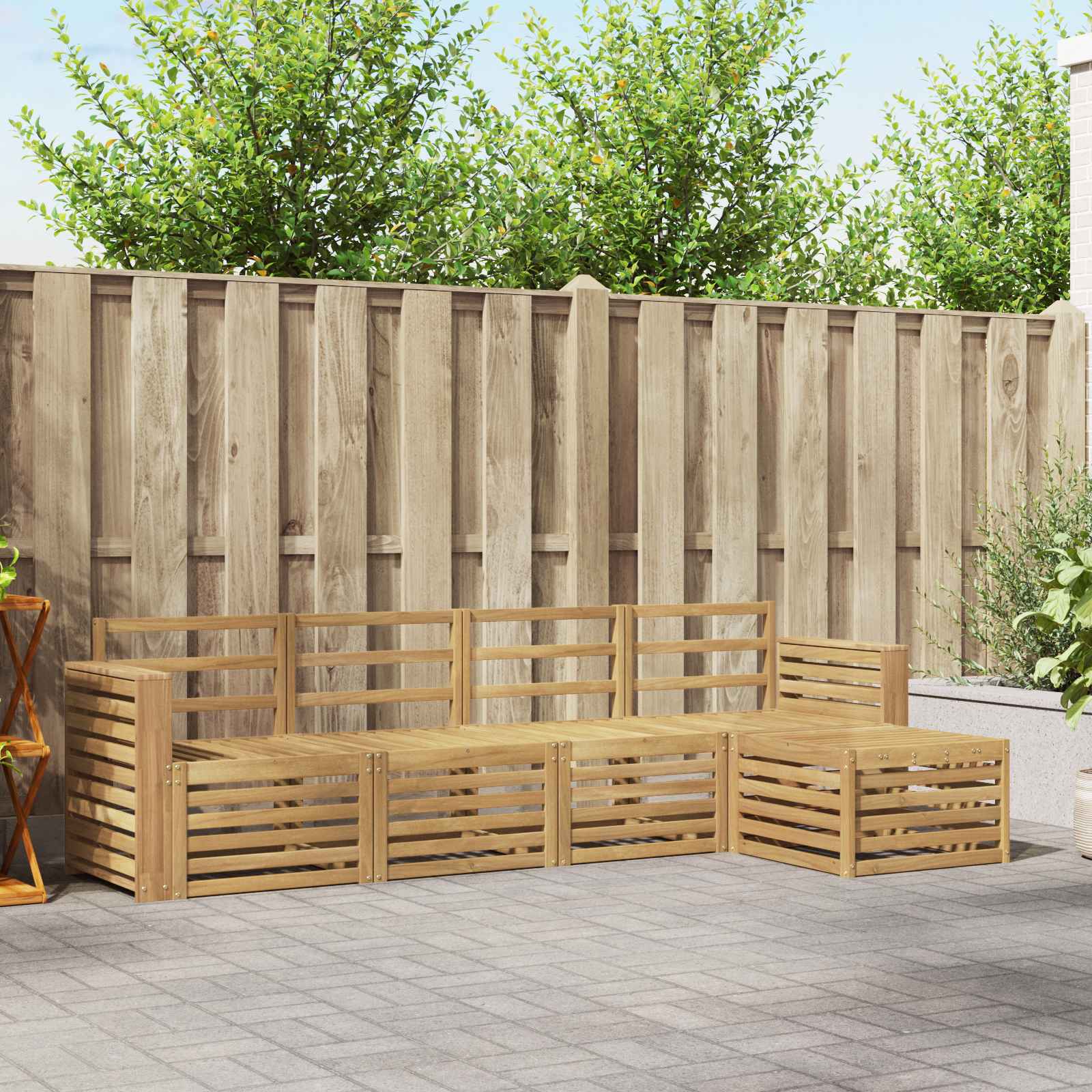 vidaXL Outdoor Sofa Set 5 pcs White 257 x 122.5 x 73 cm 1