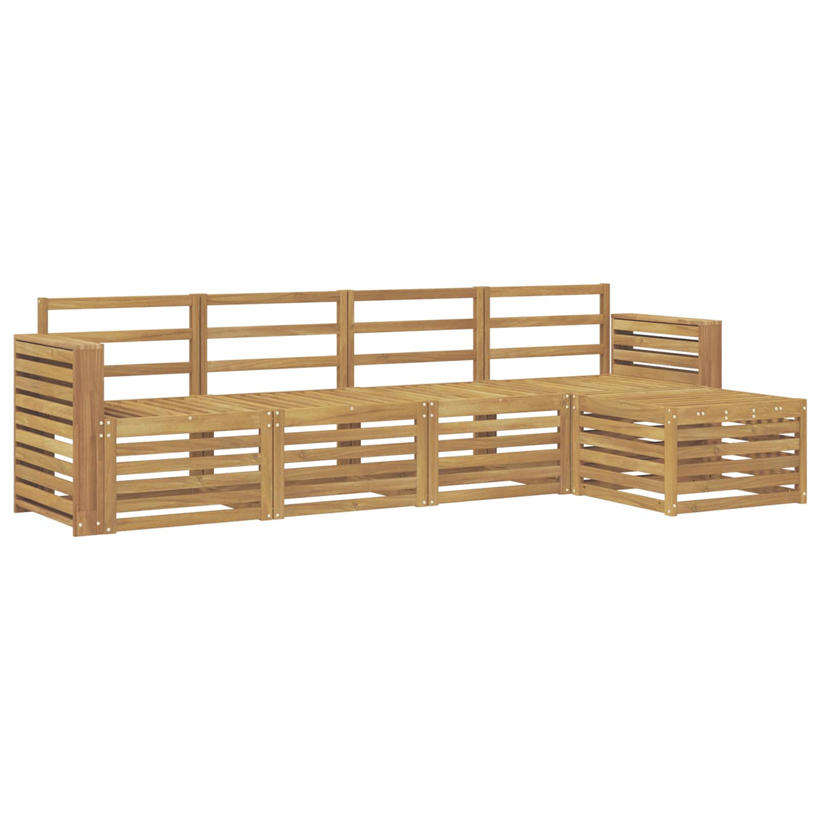 vidaXL Outdoor Sofa Set 5 pcs White 257 x 122.5 x 73 cm 2