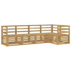 Outdoor Sofa Set 5 pcs 5-Seaters Solid Acacia Wood White Horizontal slats