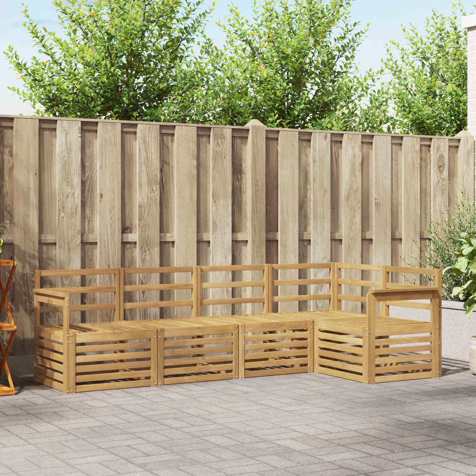 vidaXL Outdoor Sofa Set 5 pcs White 247 x 128.5 x 73 cm 1