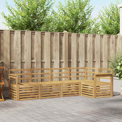 Outdoor Sofa Set 5 pcs 5-Seaters Solid Acacia Wood White Open frame