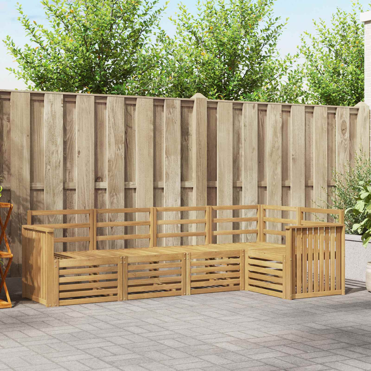 vidaXL Outdoor Sofa Set 5 pcs 5-Seaters Solid Acacia Wood White