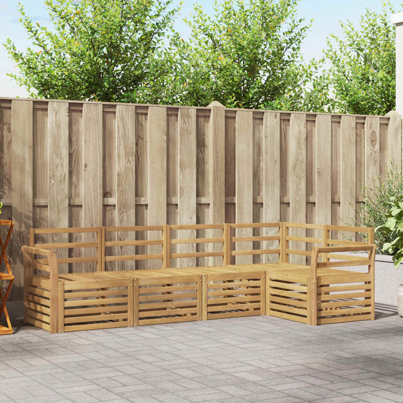 vidaXL Outdoor Sofa Set 5 pcs White 249 x 130.5 x 73 cm 1