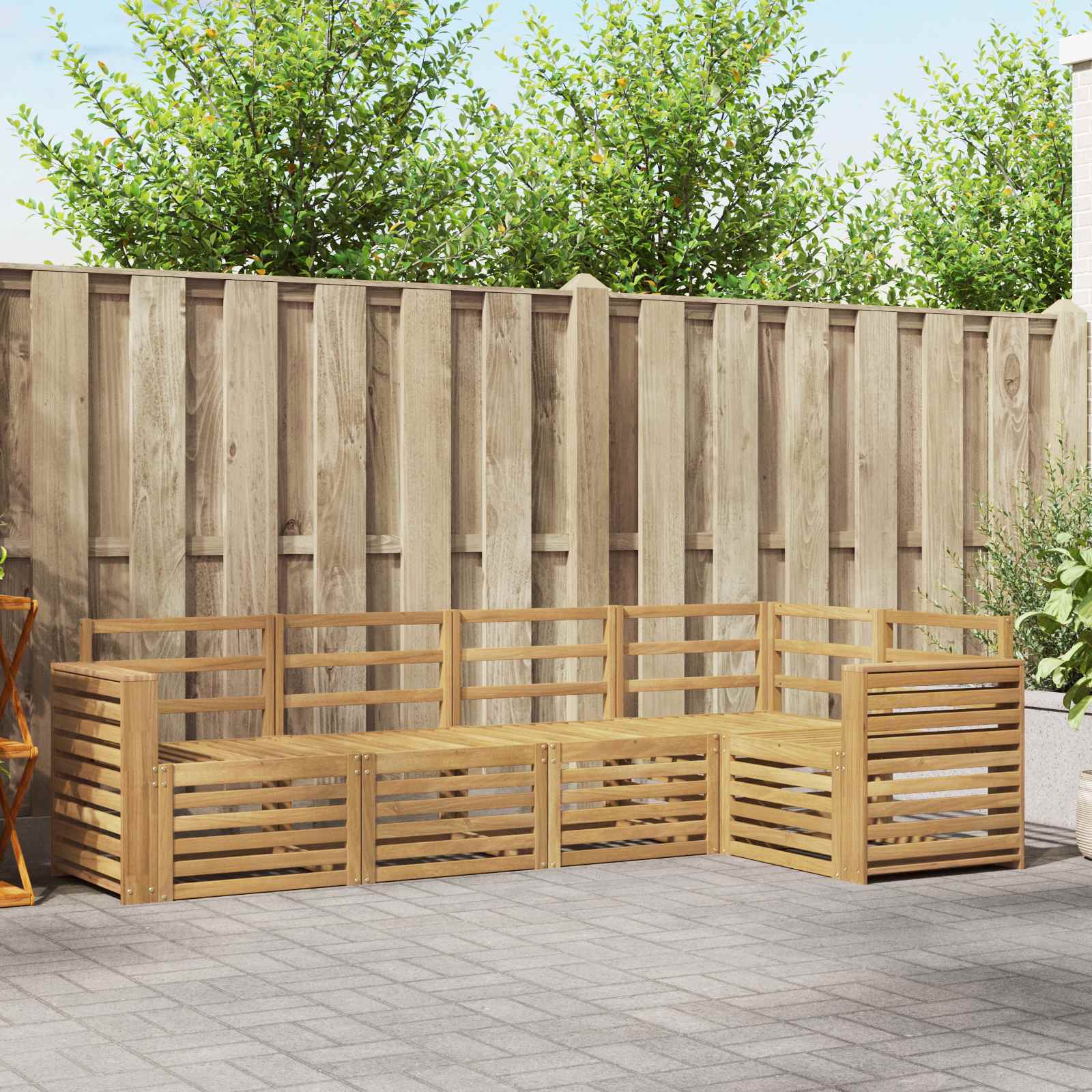 vidaXL Outdoor Sofa Set 5 pcs White 251 x 132.5 x 73 cm 1