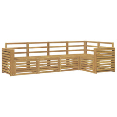 Outdoor Sofa Set 5 pcs 5-Seaters Solid Acacia Wood White Wide flat