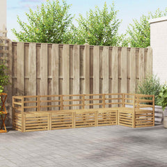 vidaXL Outdoor Sofa Set 6 pcs White 304 x 126.5 x 73 cm 1