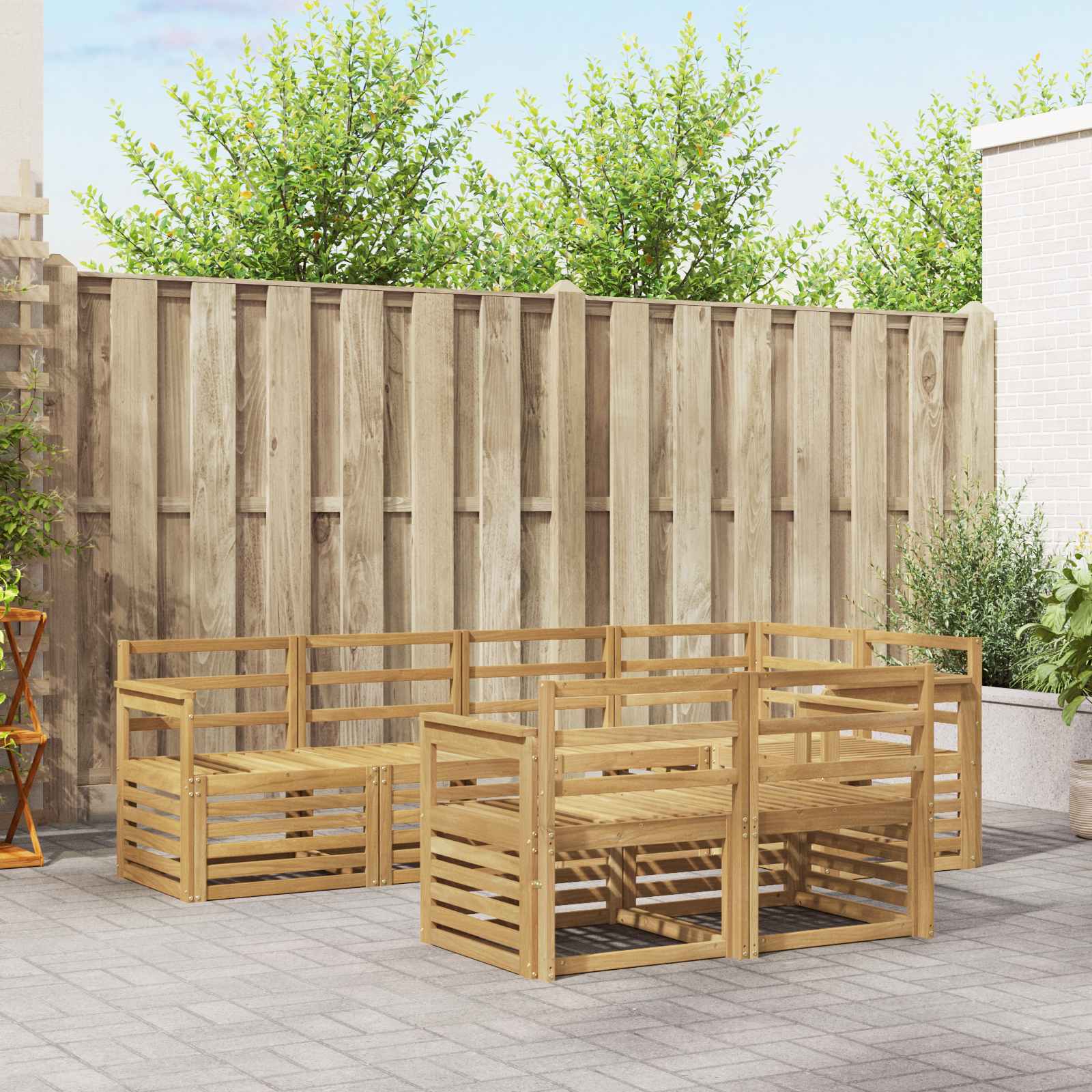 vidaXL Outdoor Sofa Set 7 pcs White 247 x 128.5 x 73 cm 1