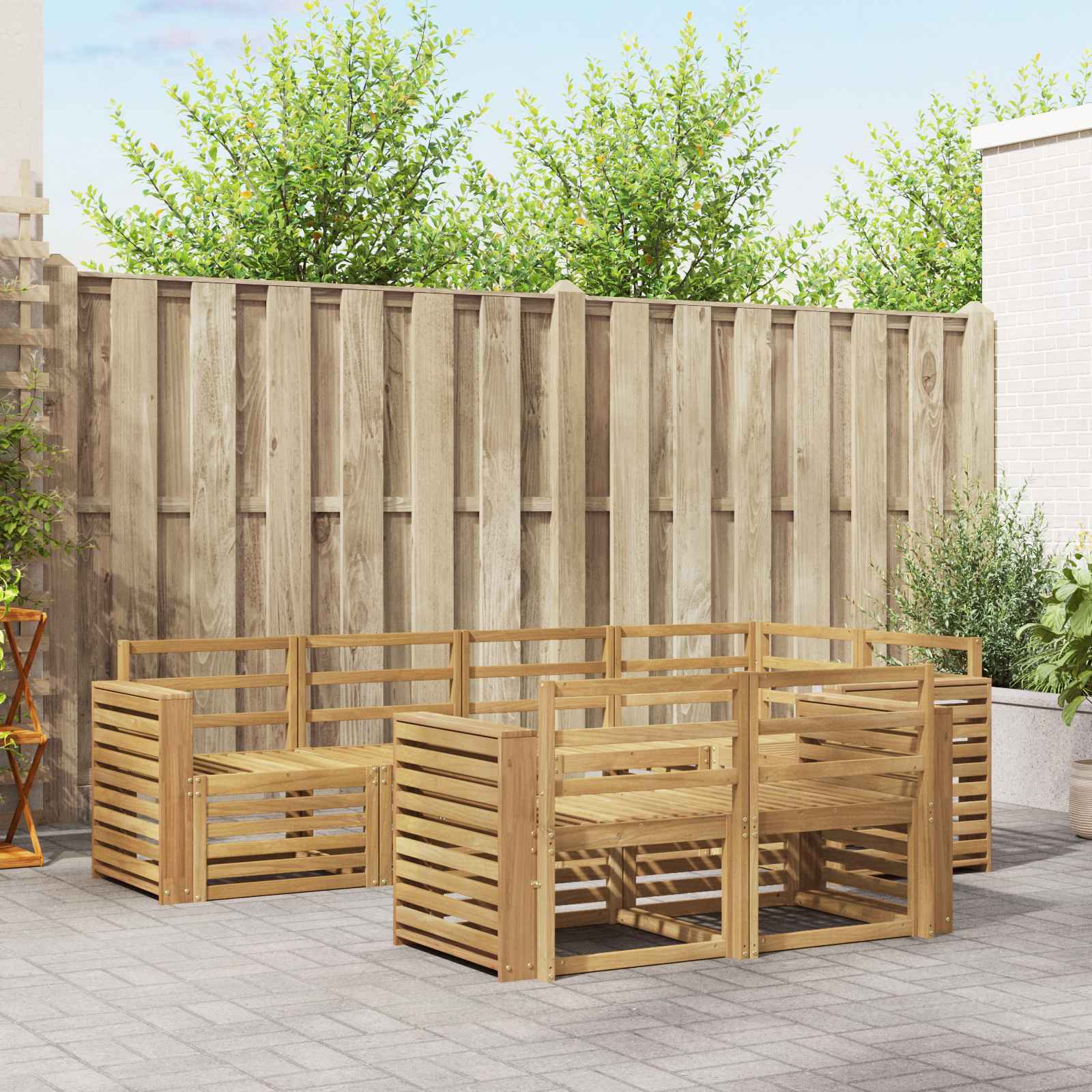 vidaXL Outdoor Sofa Set 7 pcs White 251 x 132.5 x 73 cm 1