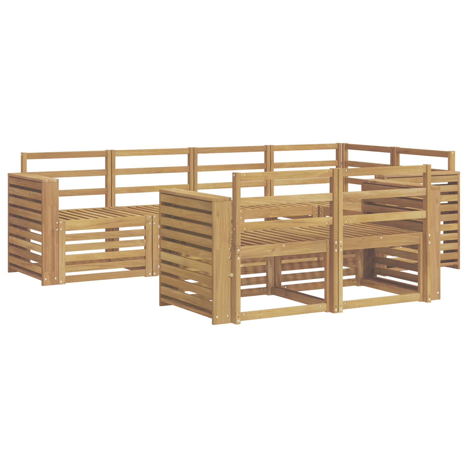 vidaXL Outdoor Sofa Set 7 pcs White 251 x 132.5 x 73 cm 2
