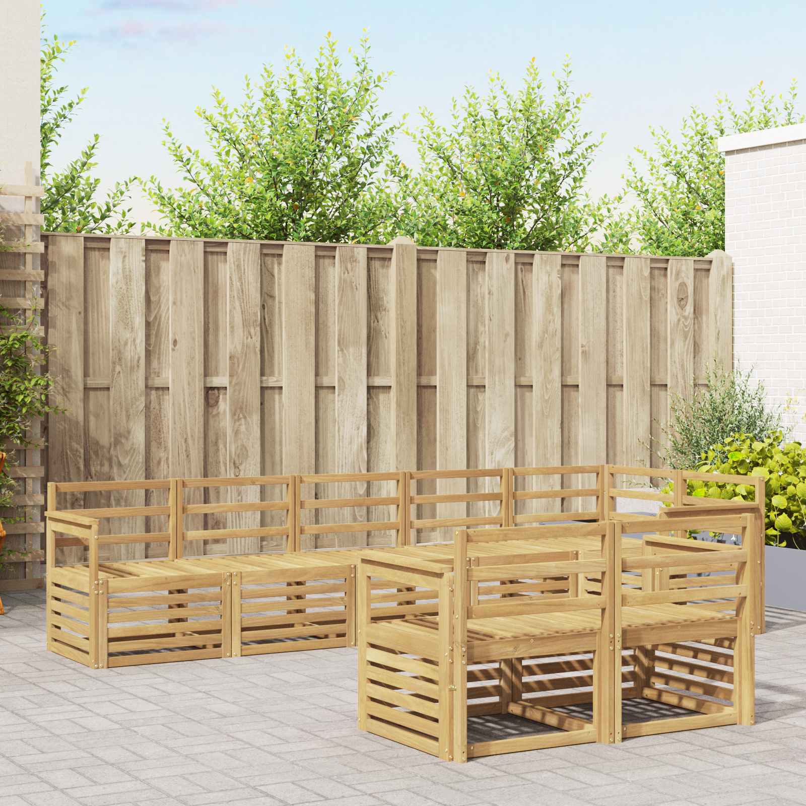 vidaXL Outdoor Sofa Set 8 pcs White 306 x 128.5 x 73 cm 1