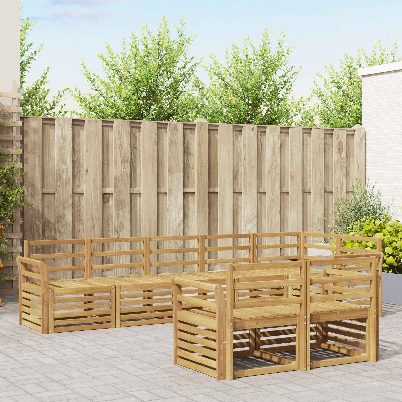 vidaXL Outdoor Sofa Set 8 pcs White 308 x 130.5 x 73 cm 1