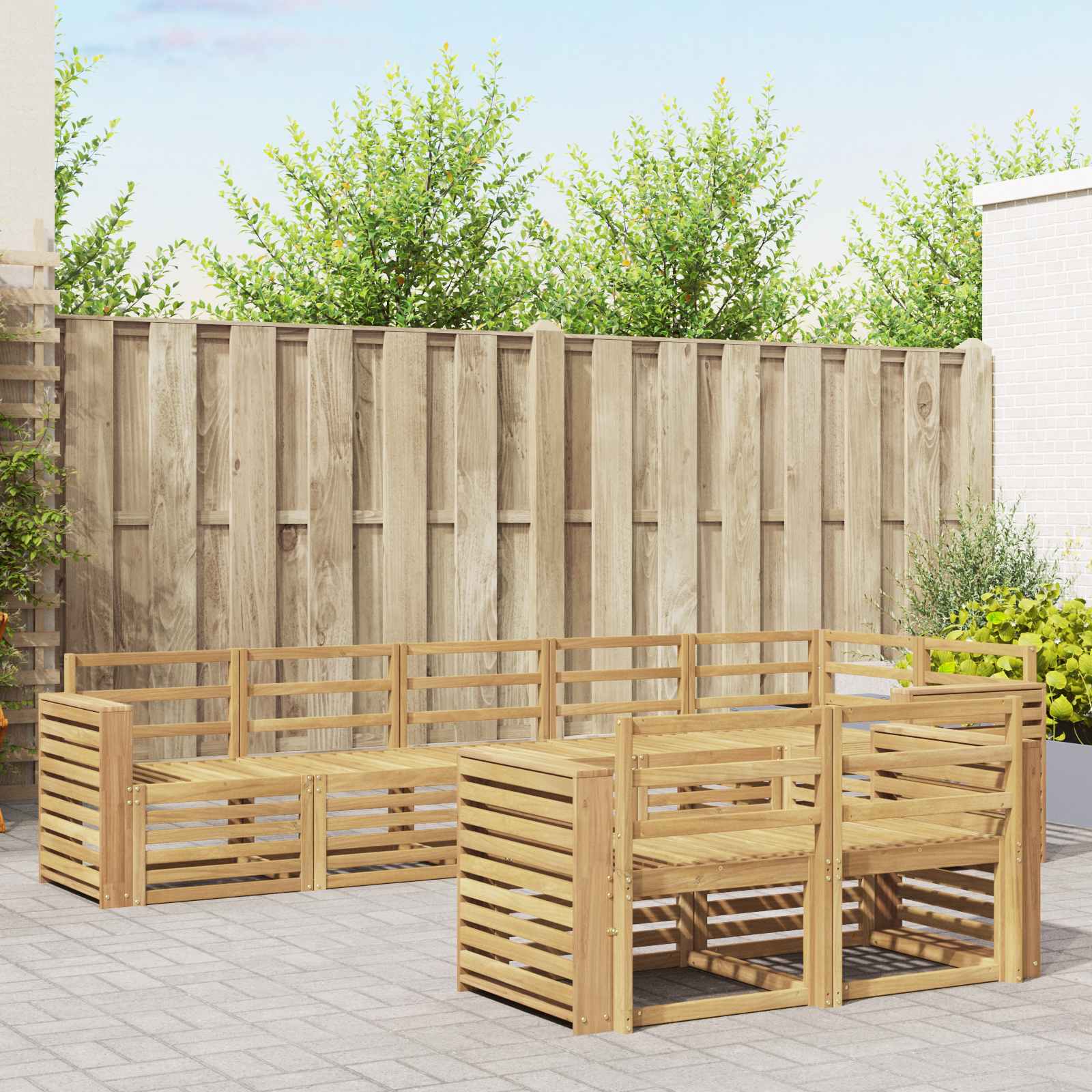 vidaXL Outdoor Sofa Set 8 pcs White 310 x 132.5 x 73 cm 1