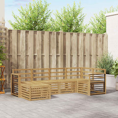 Outdoor Sofa Set 6 pcs 5-Seaters Solid Acacia Wood White Straight