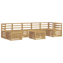 Outdoor Sofa Set 8 pcs 8-Seaters Solid Acacia Wood White Horizontal slats