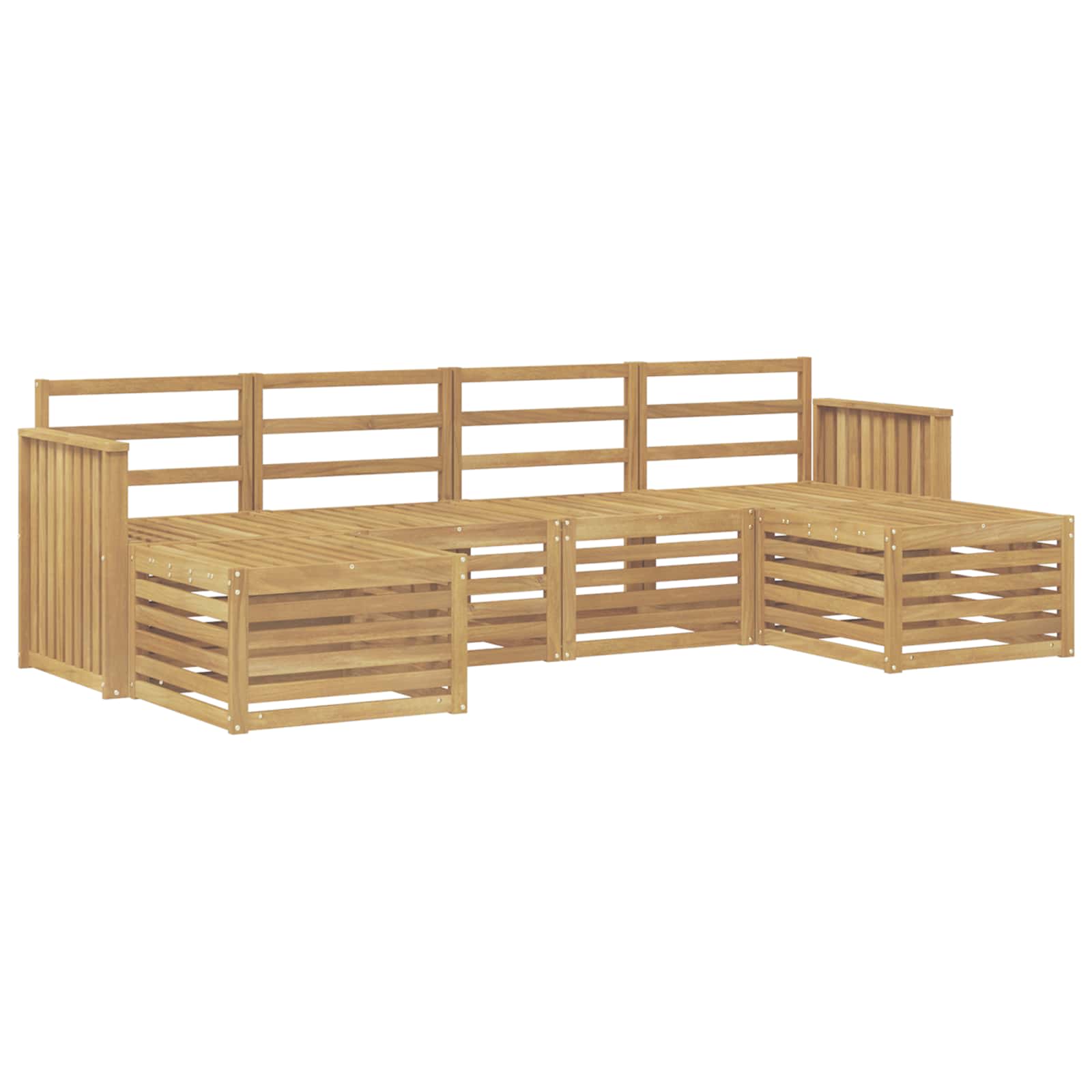 vidaXL Outdoor Sofa Set 6 pcs White 249 x 122.5 x 73 cm 2